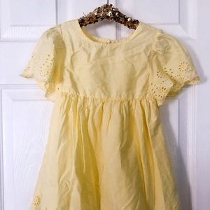Toddler girls yellow eyelet dress 3T